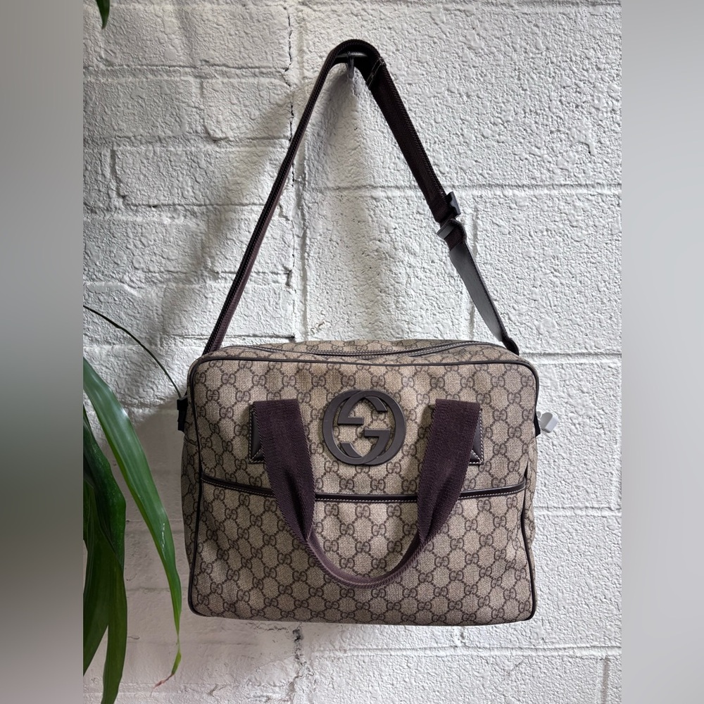 Gucci Gg Plus Monogram Interlocking G Briefcase - image 1